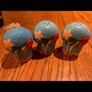 Hawaiian themed Salt, Pepper, and Toothpicks